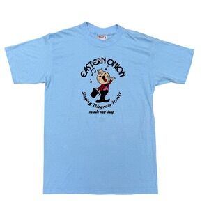 Vintage Eastern Onion Singing Telegram Service T-Shirt Blue Single Stitch Large
